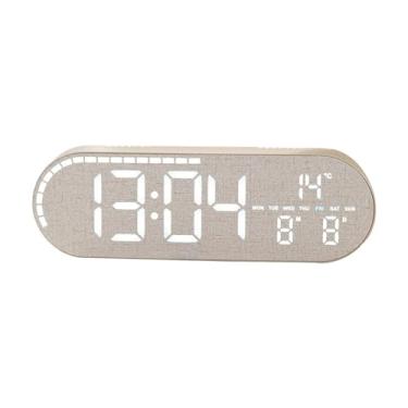 Imagem de BLWOTMOR Despertador Digital com Números, Despertador de Mesa LED Minimalista, Despertador Elétrico Silencioso com Exibição de Data E Temperatura, Cinza, Tamanho real