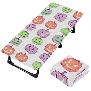 Imagem de Burbuja Lençol de berço Pumpkins para crianças, lençol de cochilo acolchoado portátil com faixa elástica para meninas e meninos, lavável na máquina, 63,5 x 127 cm