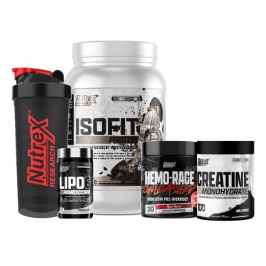 Imagem de Kit Whey 900g + Prétreino + Creatina + Termogênico + Coquet.-Unissex
