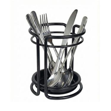 Imagem de Suporte Escorredor Porta Talheres Utensílios Pia Bancada Cozinha Preto Onix - 1195OX Future