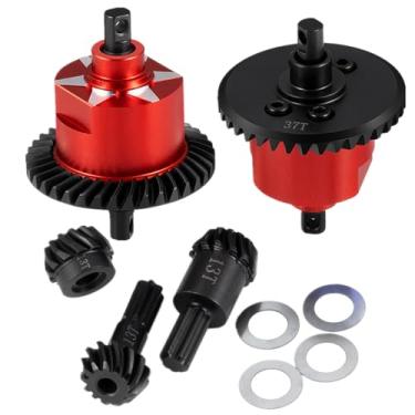 Imagem de BRKRC Steel Alloy Front & Rear Complete Differential Set for 1:16 Tra-xxas Mini Slash/Mini Maxx/XRT VXL 3S Monster Truck Upgrades (Red)