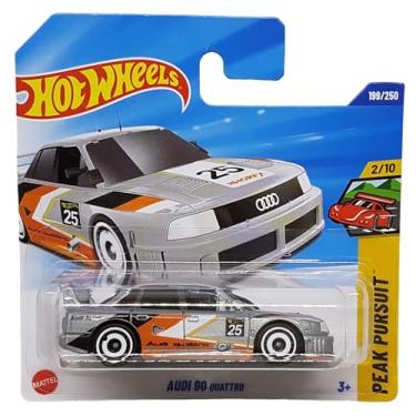 Imagem de Hot Wheels Audi 90 Quattro JBB20 Peak Pursuit 2/10 Short Card Silver Metallic Audi License Mattel 2025 1:64