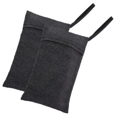 Imagem de Pacote com 3 sacos de nylon para sabonete, bolsas de sabão de banho de malha para chuveiro (preto)