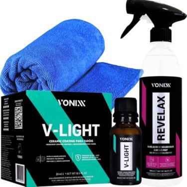 Imagem de V-light Vitrificador de Farol Farois 20ml Removedor de Amarelado Revelax Pano