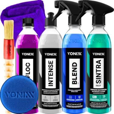 Imagem de VONIXX Kit Lavagem Automotiva Carro Moto V-Floc Blend Spray Sintra Fast Intense Pano Aplicador Pincel 500ML Cera Liquida