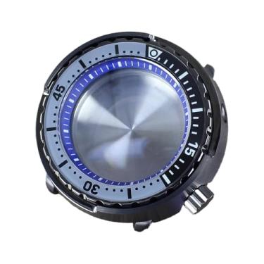 Imagem de FEIYASHI 47 mm 316L aço inoxidável safira impermeável atum diver caixa para relógio NH35 NH34 NH36 38 movimento, Anel Capítulo Azul 2, Caixa de relógio de luxo
