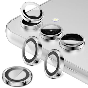 Imagem de Zeking (Conjunto de 2 protetores de lente para câmera Samsung Galaxy S26 5G, vidro temperado ultrafino 9H com bordas de alumínio, capa de lente de metal individual (prata)
