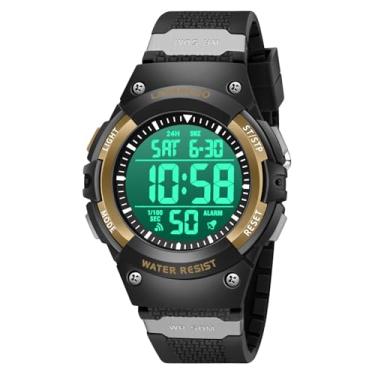 Imagem de Relógio infantil para meninos, relógios digitais para esportes ao ar livre, cronógrafo à prova d'água de 50 m, multifuncional, com alarme/temporizador/cronômetro para crianças de 5 a 16 anos de idade