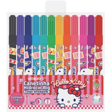 Imagem de Caneta Hidrográfica Jumbo Hello KITTY BIG Estojo com 12 Cores - Leonor