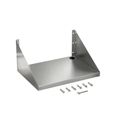 Imagem de KUJIBGY Prateleira de micro-ondas de aço inoxidável, suporte de parede, 45 x 61 cm, 90 kg, prateleiras flutuantes para aparelhos de metal pesado, rack de forno de micro-ondas comercial para cozinha