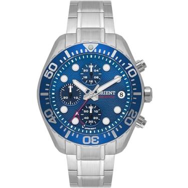 Imagem de Orient Solartech Cronógrafo Masculino MBSSC300, Relógio com Mostrador Azul, Pulseira em Aço Inoxidável, Função Data