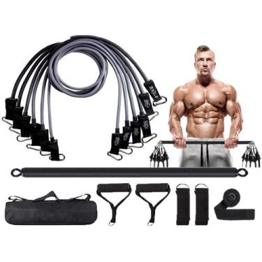 Imagem de Kit Tubing Extreme Pro 95Kg Barra Exercícios E Super Sacola - Bravus S