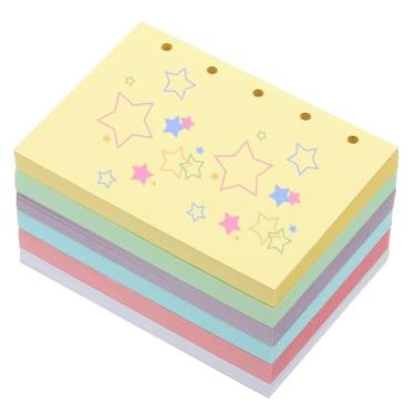 Imagem de PATIKIL Papel colorido de folhas soltas, 10,4 cm x 7,6 cm (A8), 300 folhas, 5 furos, 150 g/m², refil de papel para fichário em branco, suprimentos de papel para anotações, agenda de professores