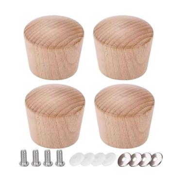 Imagem de AFXGUSD Conjunto de 4 Peças de Reposição para Tampas de Panelas, Tampas para Utensílios de Cozinha com Cabos de Madeira, Cabos Universais para Panelas E Frigi