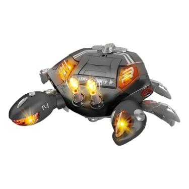 Imagem de Caranguejo Interativo com Luz, Som e Movimento, Brinquedo para Bebê Engatinhar, 21cm Largura, 3 Pilhas AAA (Preto)