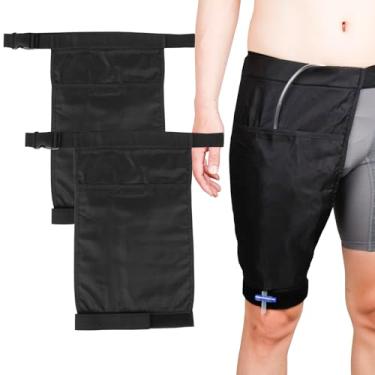 Imagem de ZXMOBY 2 peças de dispositivo de estabilização de cateter invisível para bolsa de perna segura, discreta e confortável, com alças ajustáveis na cintura, serve para bolsas de urostomia Foley
