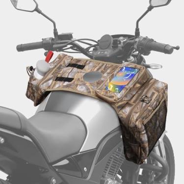 Imagem de Suyeah Bolsa para tanque de quadriciclo, bolsa de selim de motocicleta com bolsa de celular, bolsa de armazenamento para snowmobile, bolso de carga impermeável UTV, pacote de armazenamento com bolso
