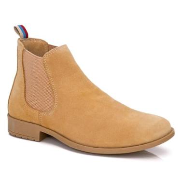 Imagem de Botina Chelsea Masculina Casual em Couro Natural com Palmilha Anatômica e Base Resistente