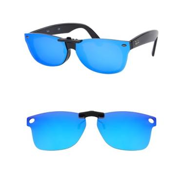 Imagem de HILEEN Clip-on polarizado para óculos de sol Ray-Ban RB5184F 52-18 - Azul gelo