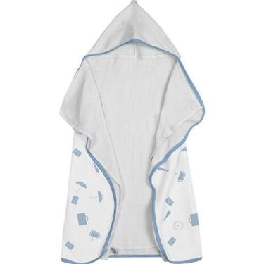 Imagem de Toalha Baby C/ Capuz Tecebem Estampada C/ Fralda Greg Branco