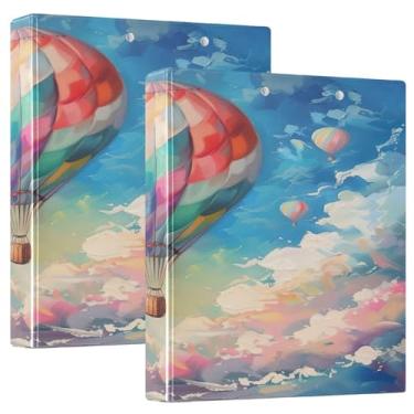 Imagem de Prancheta de amamentação com balão de ar quente, fichário de 3 anéis, 2,5 polegadas, 27 x 31,5 cm, material escolar estético