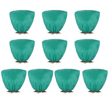 Imagem de TIANLIN 10 peças de capas de plantas de inverno proteção contra congelamento 60 x 100 cm horizontal arbusto árvore rosa sacos de proteção de plantas cobertor de gelo com cordão para plantio de jardim