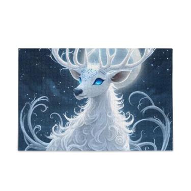 Imagem de Quebra-cabeças bonitos de madeira e papel de cervo branco, 500 peças com bolsa de armazenamento para adolescentes