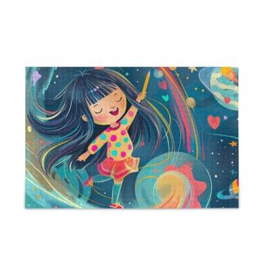 Imagem de Quebra-cabeça colorido de 500 peças para meninas, papel e composto de madeira para adultos com bolsa de armazenamento