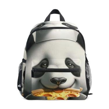 Imagem de GAIGEO Penda Bear Chef Pizza Toddlers Backpack with Whistle, 2 Bottle Pockets, Lightweight, Girls Backpack Elementary School 10x4x12 In, for Ages 3-8