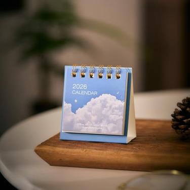 Imagem de Mini calendário 2026 material de escritório e material escolar calendário de mesa agenda mensal essencial decoração de mesa (C)