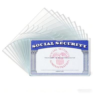 Imagem de Pacote com 10 porta-cartões de visita, capas de plástico com carregamento superior para caixas organizadoras, livros de etiquetas, etiquetas de nome, capas protetoras de cartão