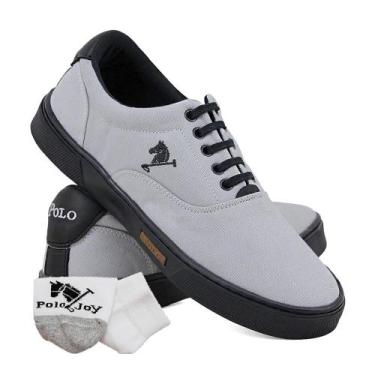 Imagem de Kit Sapatênis Casual Amarração com Meia Masculino Confort - Polo Joy, 