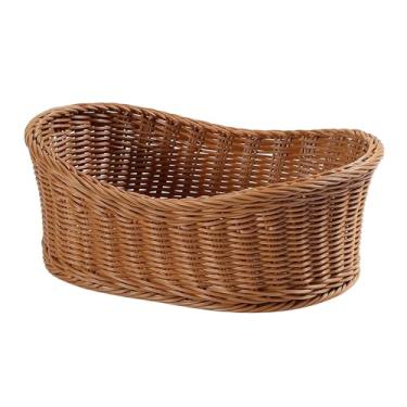 Imagem de Bothyi Cesto de pão trançado, organizador de alimentos, bandeja para utensílios de mesa em imitação de rattan, porta-talheres, fruteira trançada para