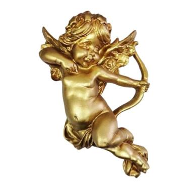 Imagem de Ｂｅｓｇａ Escultura de parede de anjo, Cupido, decoração de parede artística europeia criativa em resina, ornamento para pendurar na sala de estar, bar ou