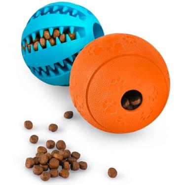 Imagem de Brinquedos interativos para cães para filhotes, pacote com 2, brinquedos de quebra-cabeça de cachorro HIPPIH para cães pequenos, bolas resistentes a mordidas para cães médios, brinquedos de cães não tóxicos para limpeza de dentes/tratamento de QI/mastigar