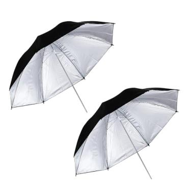 Imagem de YWMZTTY Guarda-chuva fotográfico de 83,8 cm 2025 - diretores de luz e tendas de iluminação fotográfica, guarda-chuva fotográfico profissional para equipamento de estúdio fotográfico (preto/prata)