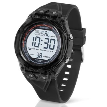 Imagem de TICKEEN Relógio masculino esportivo, digital, à prova d'água, com alarmes/contagem regressiva/cronômetro/12 e 24h/tempo duplo/luz/campainha de hora em hora/relógio de pulso multifuncional militar