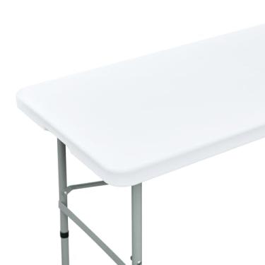 Imagem de NEWISHER Toalha de mesa retangular ajustada 91 x 121 cm capa de mesa de poliéster elastano elástica branca lavável para eventos internos e externos