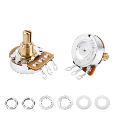 Imagem de Banworks Brass B1MΩ Potenciômetro de guitarra tamanho completo com rosca imperial de 24 estrias (comprimento de 15,5 mm) Potenciômetro linear afunilado para Gibson Les Paul LP/SG Fender Strat/Tele PRS