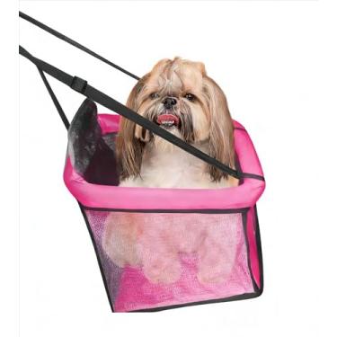 Imagem de Cadeirinha Cadeira Assento Pet de Carro para Cães Cachorro, Gatos - Transporte - Segurança - Conforto(ROSA)