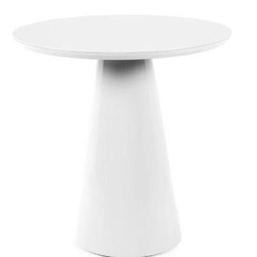 Imagem de Mesa Lateral Cone Laca Branca 51 cm - Linn Design Decor