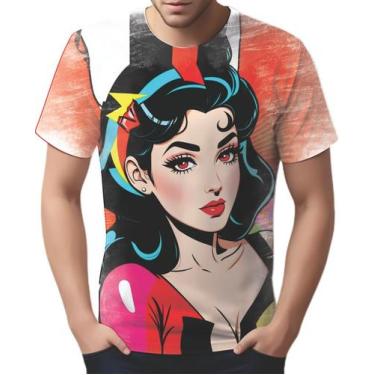 Imagem de Camiseta Camisa Tshirt Pin Up Mu.lher Morena Pop Art Moda 11, INF 4