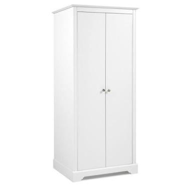 Imagem de Guarda-Roupa Solteiro 2 Portas em MDF Estilo Clássico Louise Branco - 