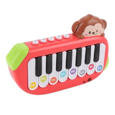 Imagem de Jiawu Teclado Eletrônico Infantil Em Miniatura, Teclado de Piano Musical Portátil, Brinquedo Educacional para Crianças, Material ABS (Vermelho)