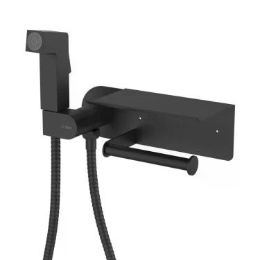 Imagem de Ducha Higiênica Dax C/Papeleira Tamisa Black Dax-1985-tm-bl