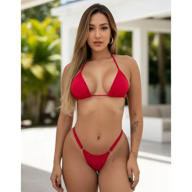 Imagem de Biquíni Cortininha Marquinha Regulagem Calcinha Fio Dental