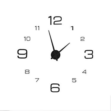 Imagem de HEEPDD Adesivo de Relógio de Parede 3D Acrílico DIY, Grande e Moderno Relógio de Parede Silencioso e Sem Tique-taque, Autoadesivo Fácil de Instalar, Com Movimento de Quartzo, para (BLACK)