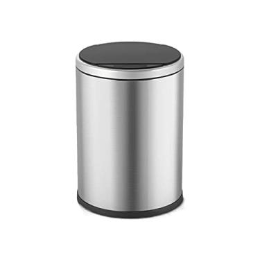 Imagem de Caixote do lixo 6L / 9L / 12L Latas de lixo inteligentes casa sala de estar sensor automático banheiro banheiro elétrico quarto latas de lixo cozinha lixeira (prata, 6L)