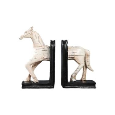 Imagem de Suportes de livros modernos cavalo decorativo escultura de cavalo para salas de estudo, sala de estar, prateleiras de escritório