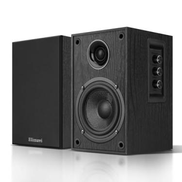 Imagem de Elimavi Alto-falantes Bluetooth alimentados, toca-discos com Woofer de fibra de carbono de 10 cm e um tweeter de cúpula de seda de 2,5 cm - BT5.3, USB-C, entradas RCA para TV, PC, monitor de estúdio